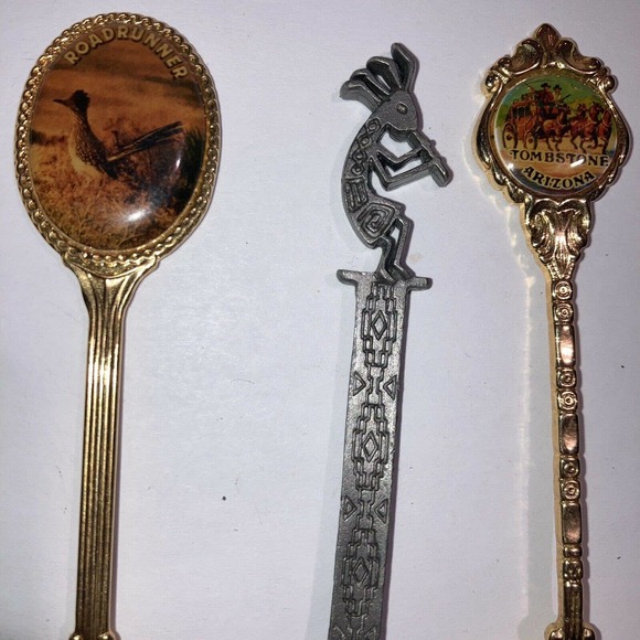 Lot of 5 Vintage Collectible Souvenir Travel Spoons Arizona Pewter Native Havasu - Picture 4 of 11